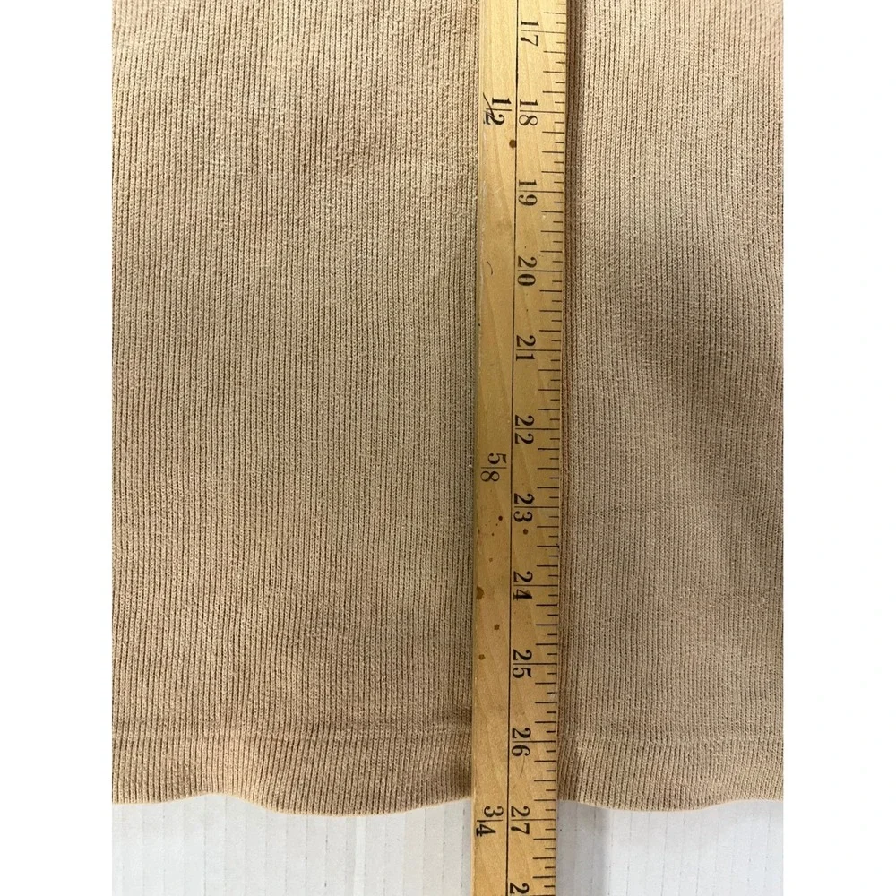 Polo Ralph Lauren Quarter Zip Pullover Mens XL Tan Beige Ribbed Cotton Sweater